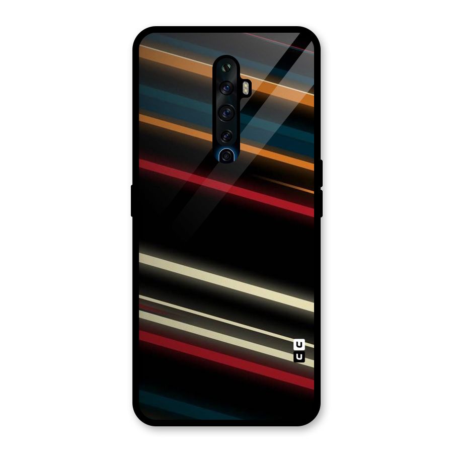 Light Diagonal Stripes Glass Back Case for Oppo Reno2 Z