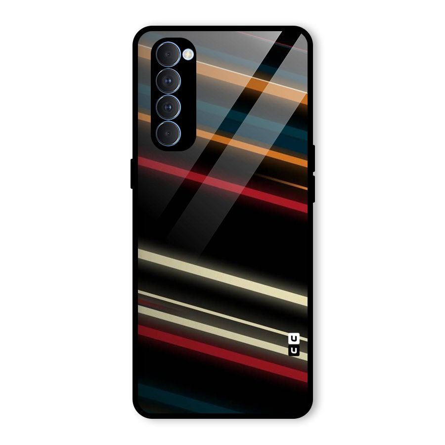 Light Diagonal Stripes Glass Back Case for Oppo Reno4 Pro