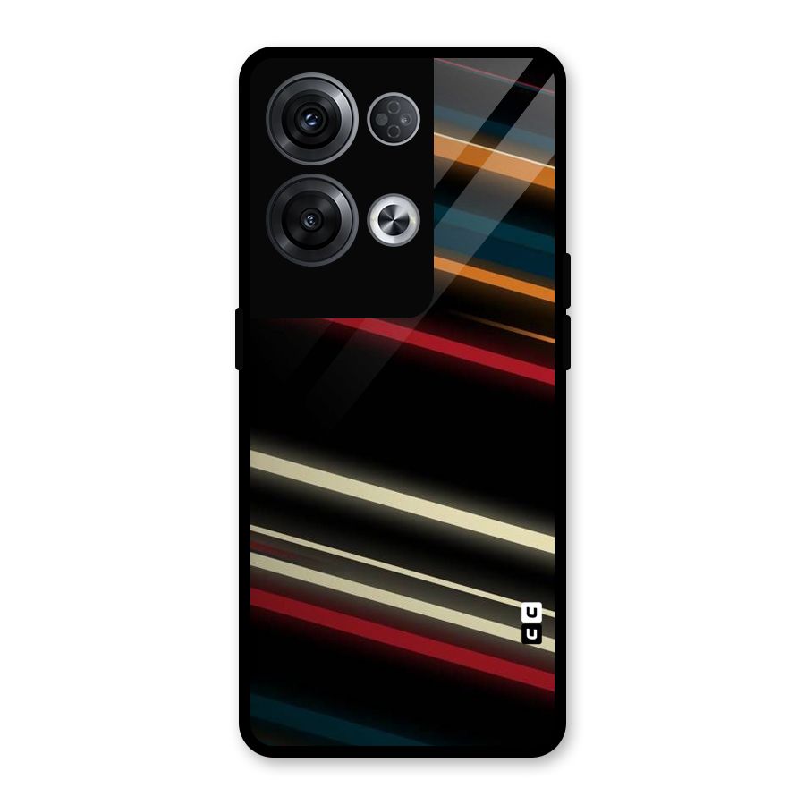 Light Diagonal Stripes Glass Back Case for Oppo Reno8 Pro 5G