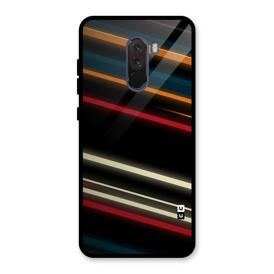 Light Diagonal Stripes Glass Back Case for Poco F1