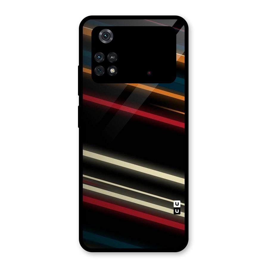 Light Diagonal Stripes Glass Back Case for Poco M4 Pro 4G