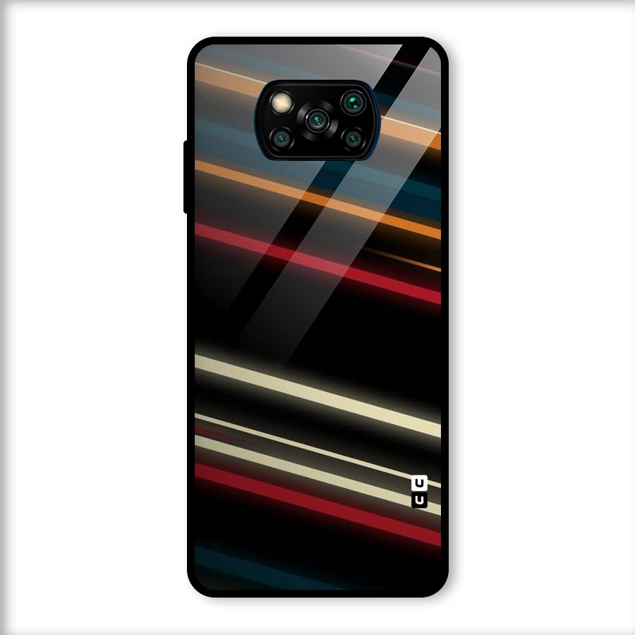 Light Diagonal Stripes Glass Back Case for Poco X3