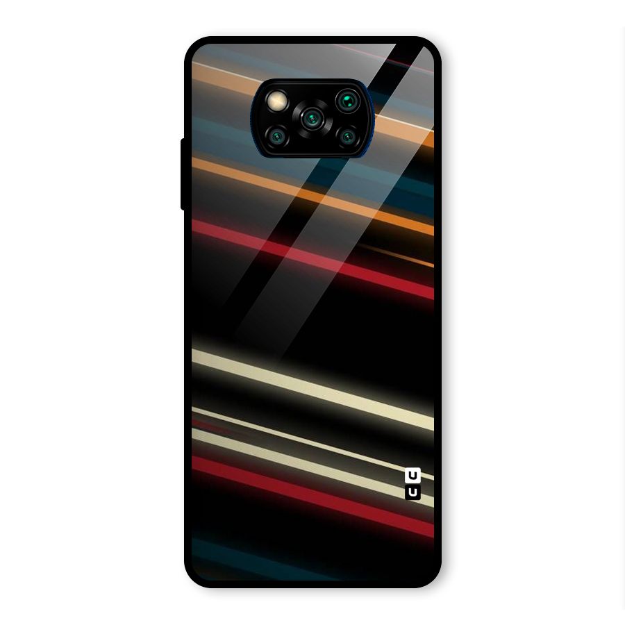 Light Diagonal Stripes Glass Back Case for Poco X3 Pro