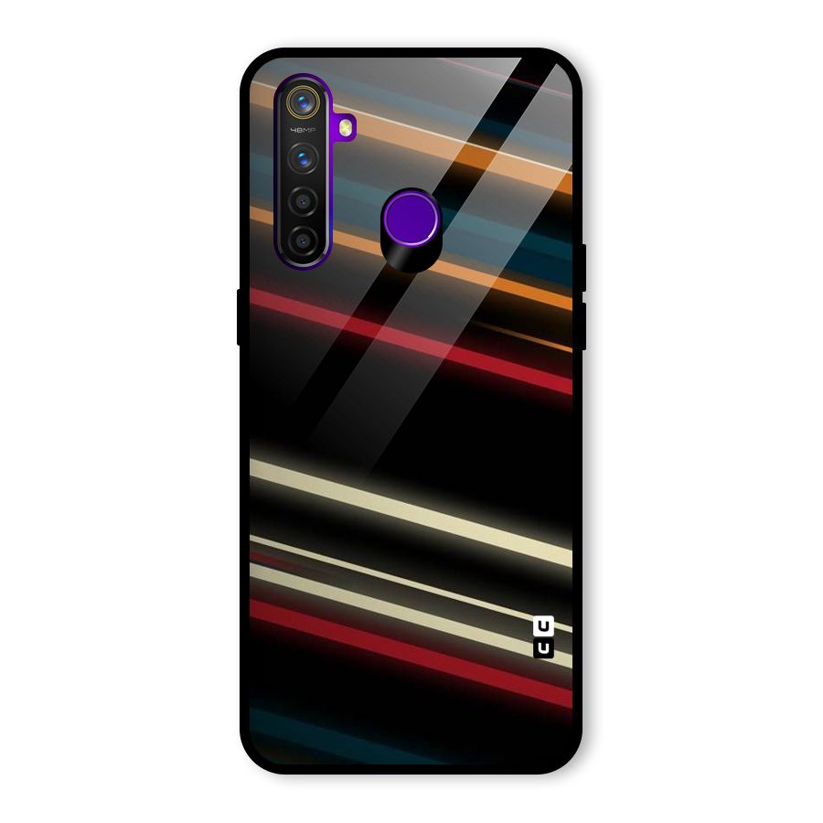Light Diagonal Stripes Glass Back Case for Realme 5 Pro