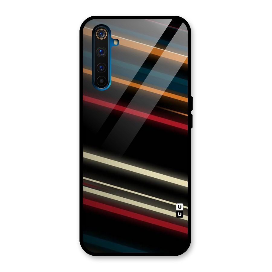 Light Diagonal Stripes Glass Back Case for Realme 6 Pro