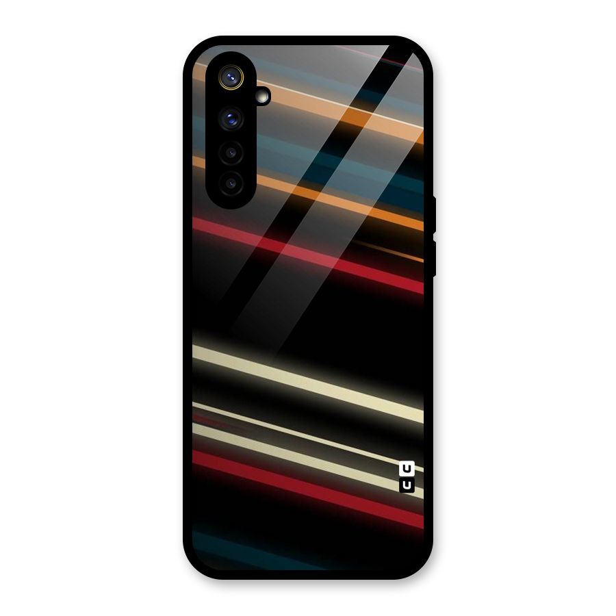Light Diagonal Stripes Glass Back Case for Realme 6i