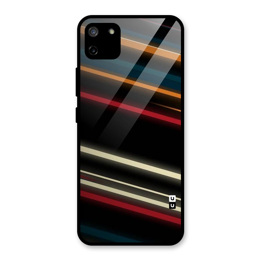 Light Diagonal Stripes Glass Back Case for Realme C11