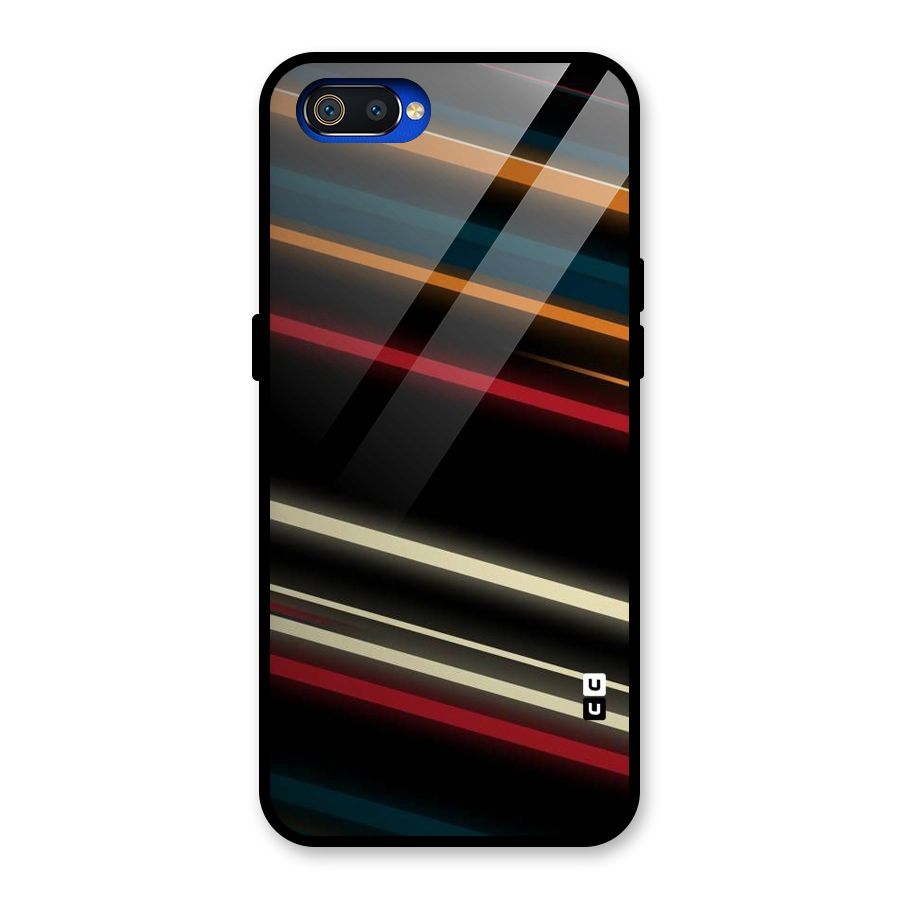 Light Diagonal Stripes Glass Back Case for Realme C2
