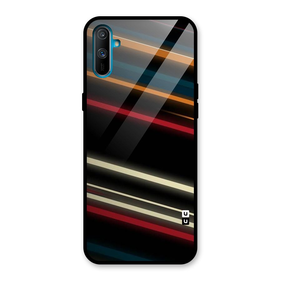 Light Diagonal Stripes Glass Back Case for Realme C3