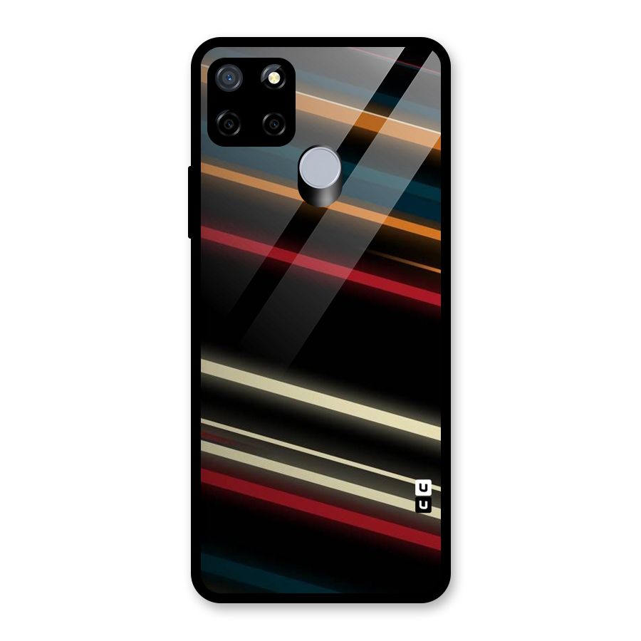 Light Diagonal Stripes Glass Back Case for Realme Narzo 20