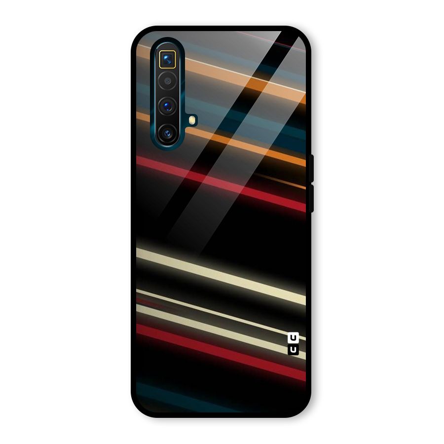 Light Diagonal Stripes Glass Back Case for Realme X3
