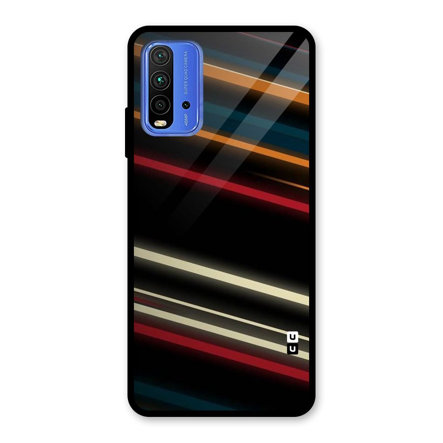 Light Diagonal Stripes Glass Back Case for Redmi 9 Power