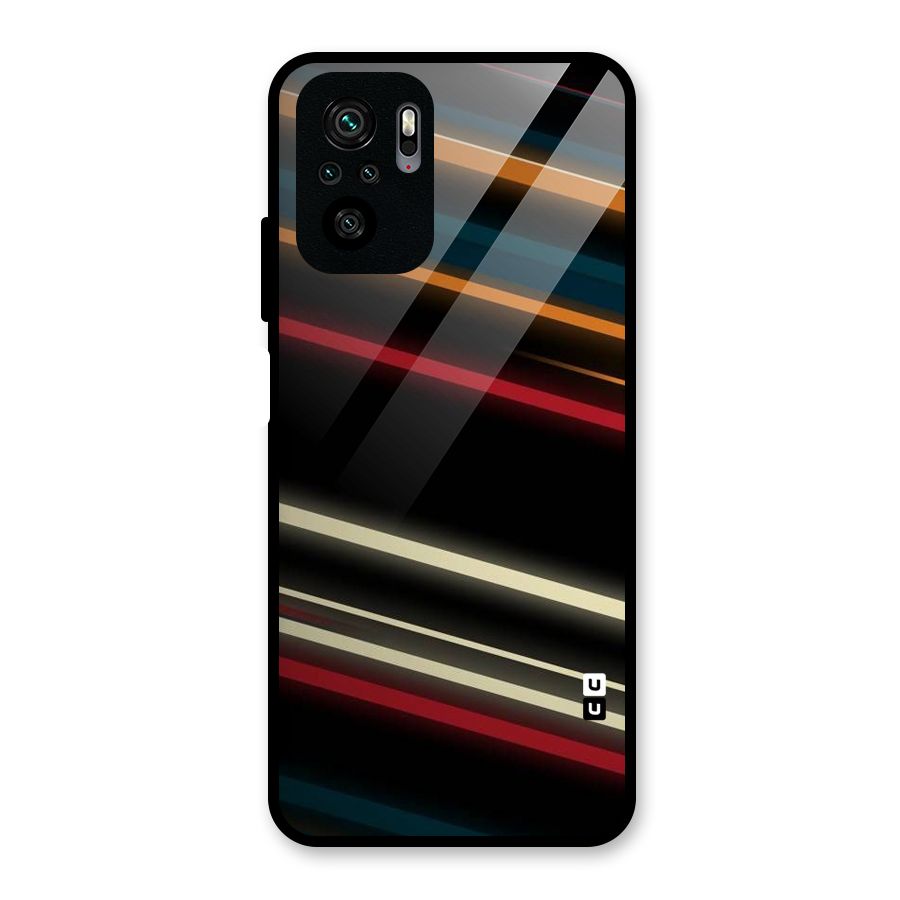 Light Diagonal Stripes Glass Back Case for Redmi Note 10S