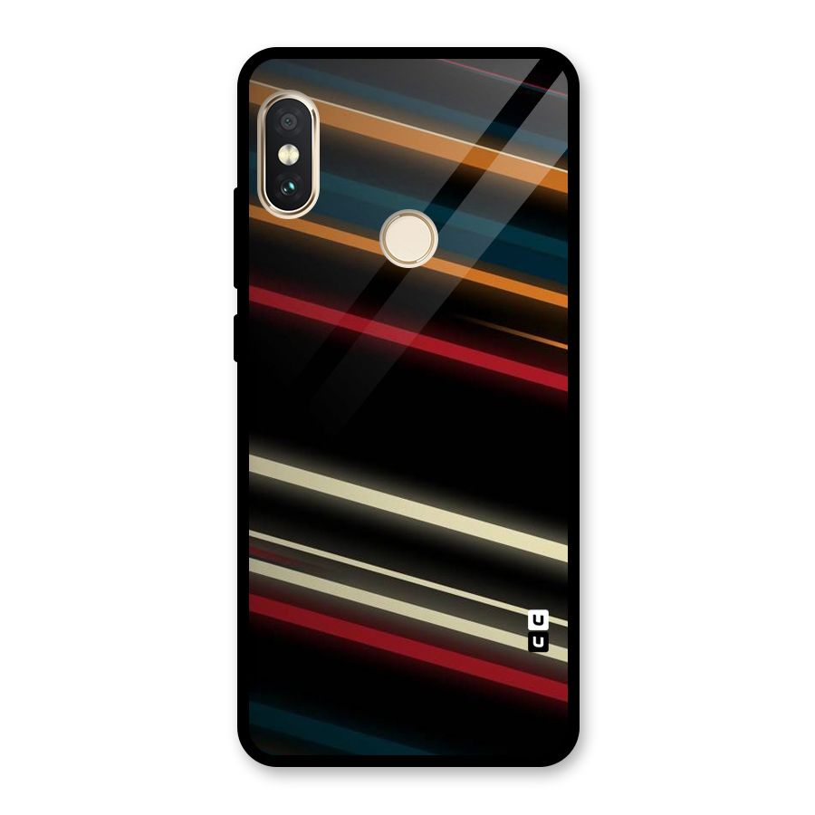 Light Diagonal Stripes Glass Back Case for Redmi Note 5 Pro