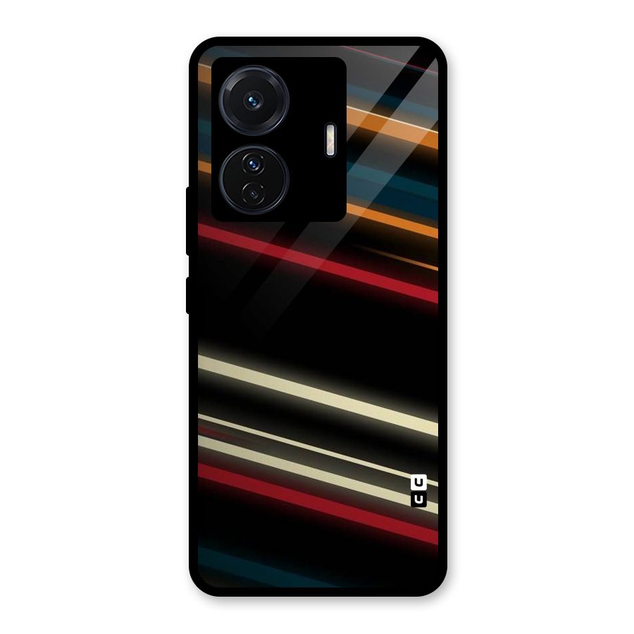 Light Diagonal Stripes Glass Back Case for Vivo T1 Pro