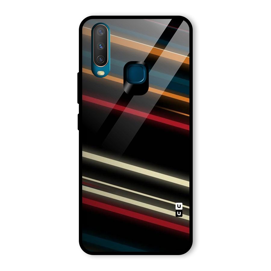 Light Diagonal Stripes Glass Back Case for Vivo U10
