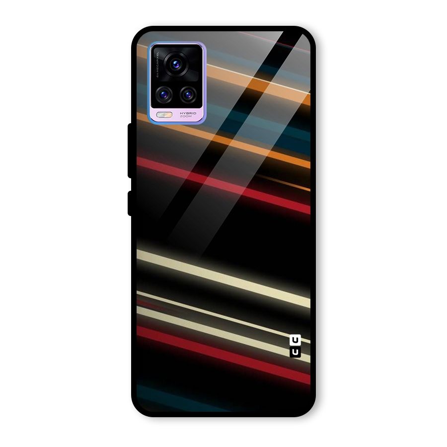Light Diagonal Stripes Glass Back Case for Vivo V20 Pro