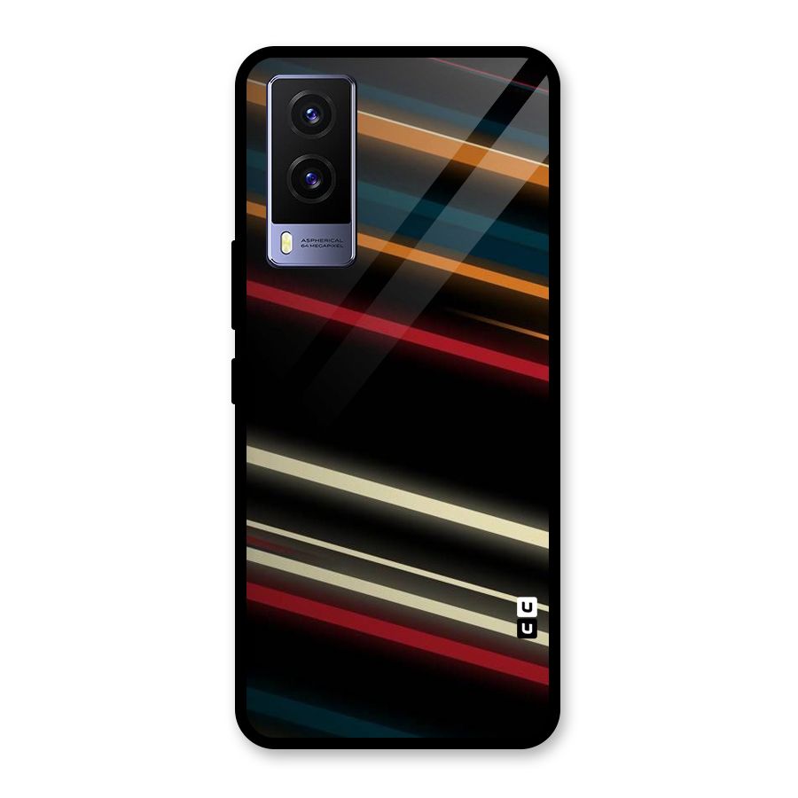 Light Diagonal Stripes Glass Back Case for Vivo V21e 5G