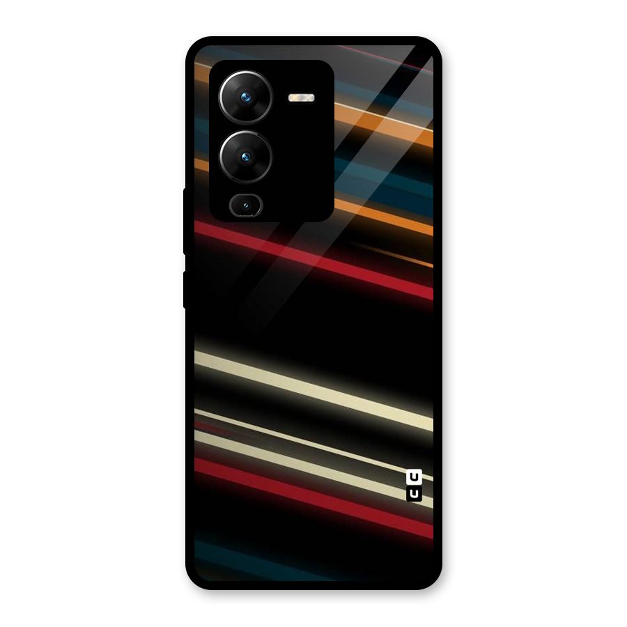 Light Diagonal Stripes Glass Back Case for Vivo V25 Pro