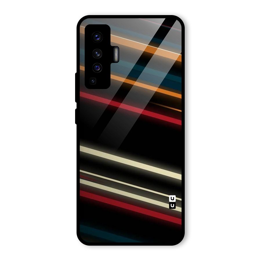 Light Diagonal Stripes Glass Back Case for Vivo X50