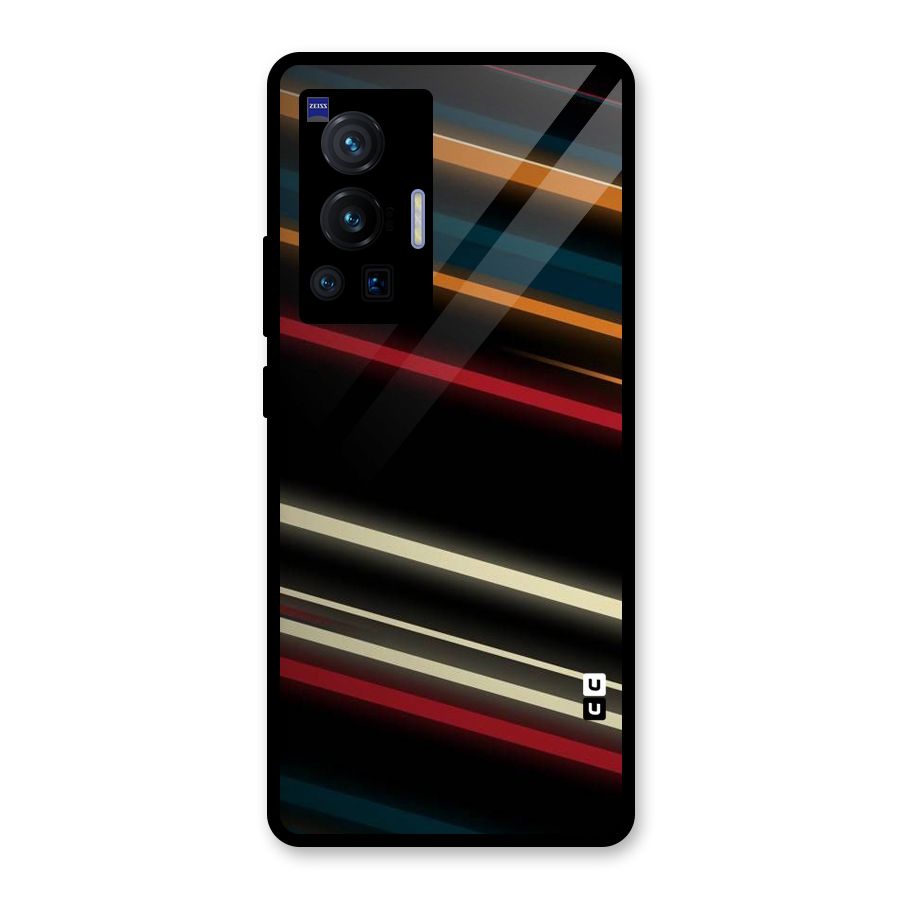 Light Diagonal Stripes Glass Back Case for Vivo X70 Pro