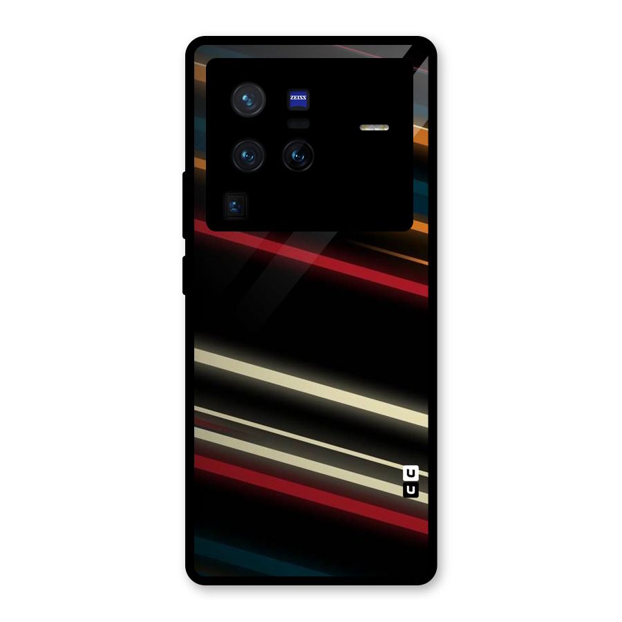 Light Diagonal Stripes Glass Back Case for Vivo X80 Pro