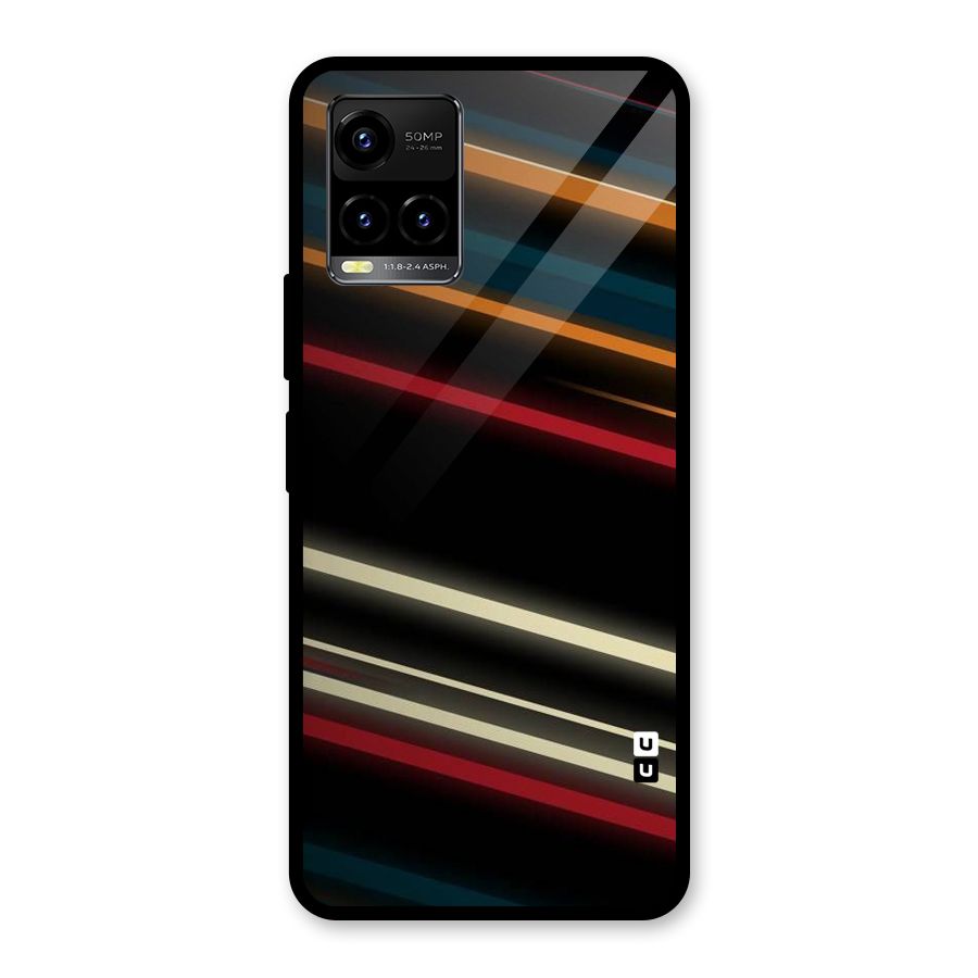 Light Diagonal Stripes Glass Back Case for Vivo Y21T