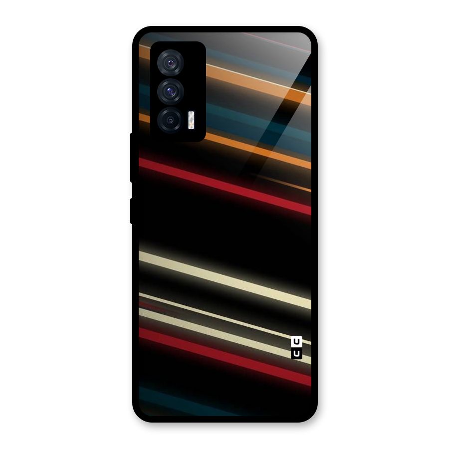 Light Diagonal Stripes Glass Back Case for Vivo iQOO 7 5G
