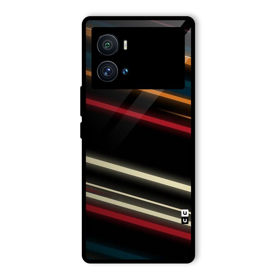 Light Diagonal Stripes Glass Back Case for Vivo iQOO 9 Pro