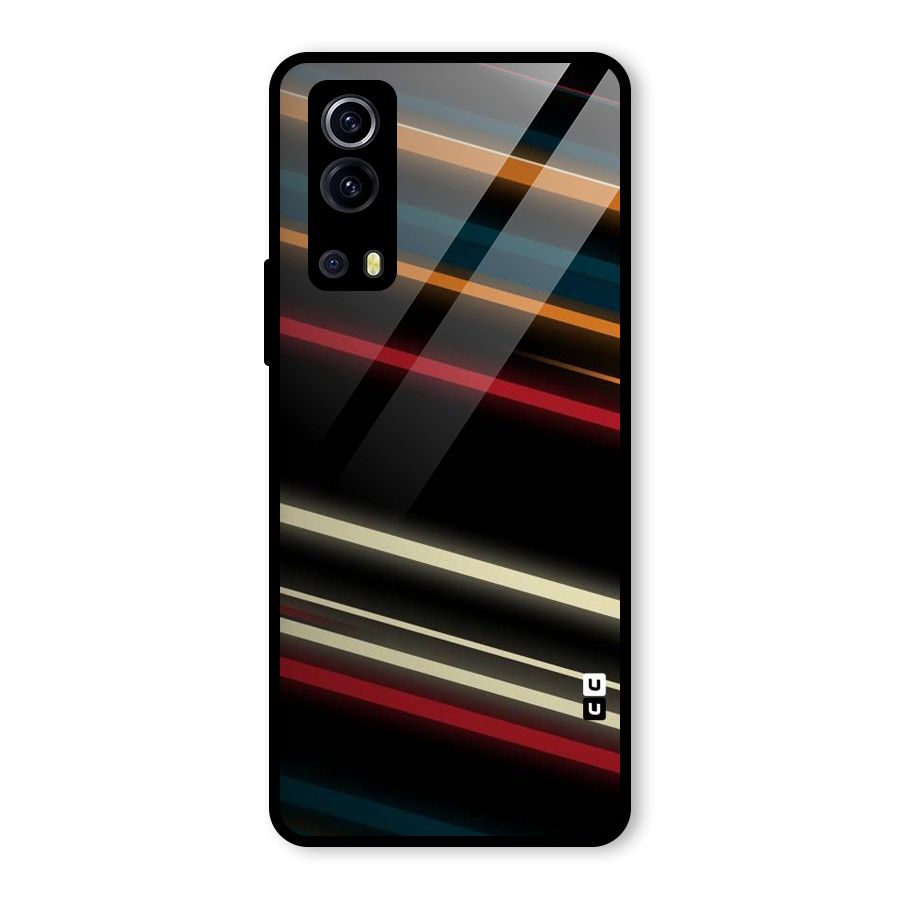 Light Diagonal Stripes Glass Back Case for Vivo iQOO Z3