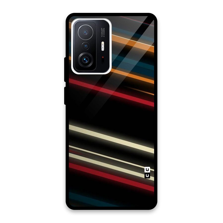 Light Diagonal Stripes Glass Back Case for Xiaomi 11T Pro