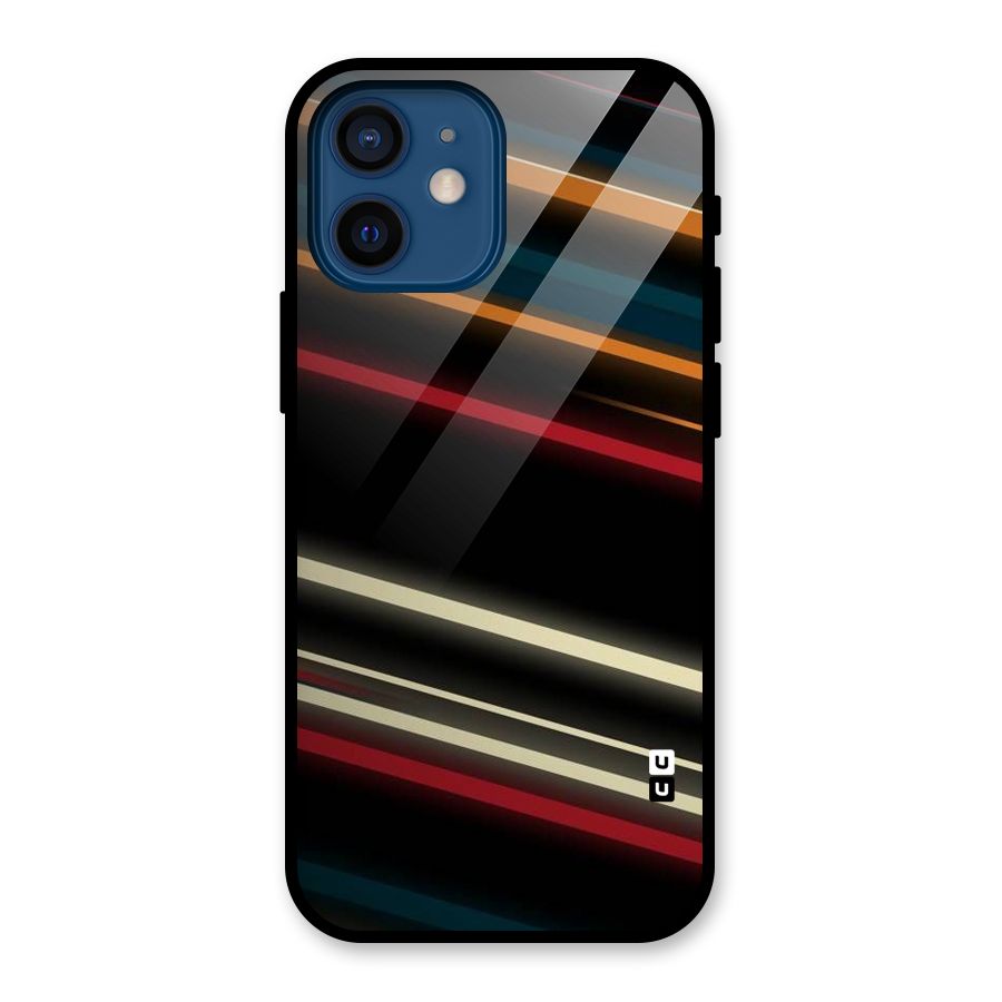 Light Diagonal Stripes Glass Back Case for iPhone 12 Mini
