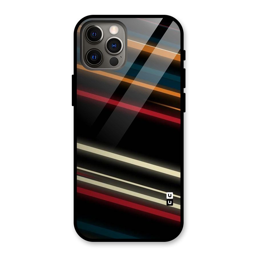 Light Diagonal Stripes Glass Back Case for iPhone 12 Pro