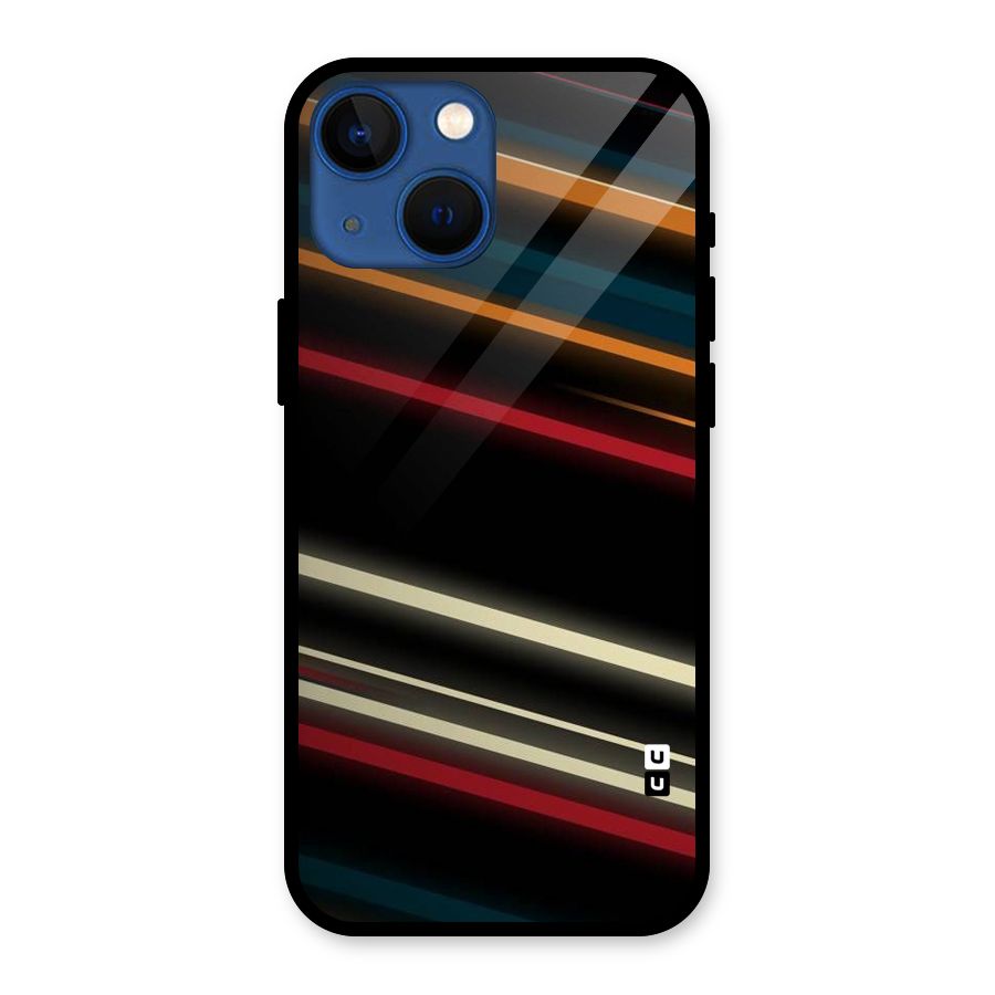 Light Diagonal Stripes Glass Back Case for iPhone 13 Mini