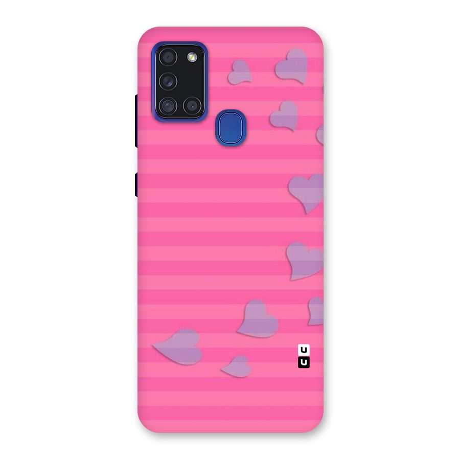 Light Heart Stripes Back Case for Galaxy A21s