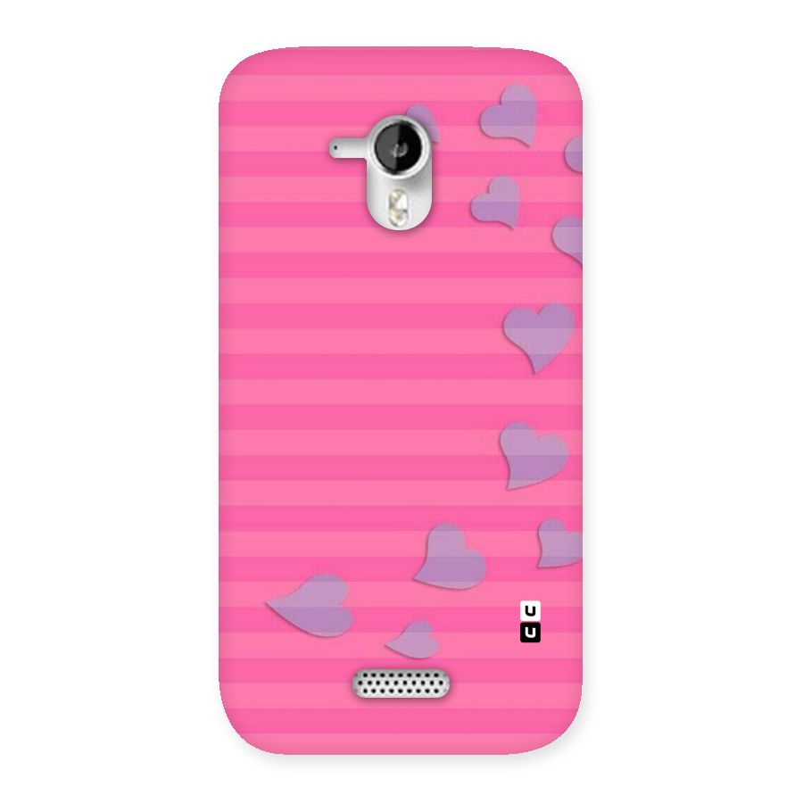 Light Heart Stripes Back Case for Micromax Canvas HD A116