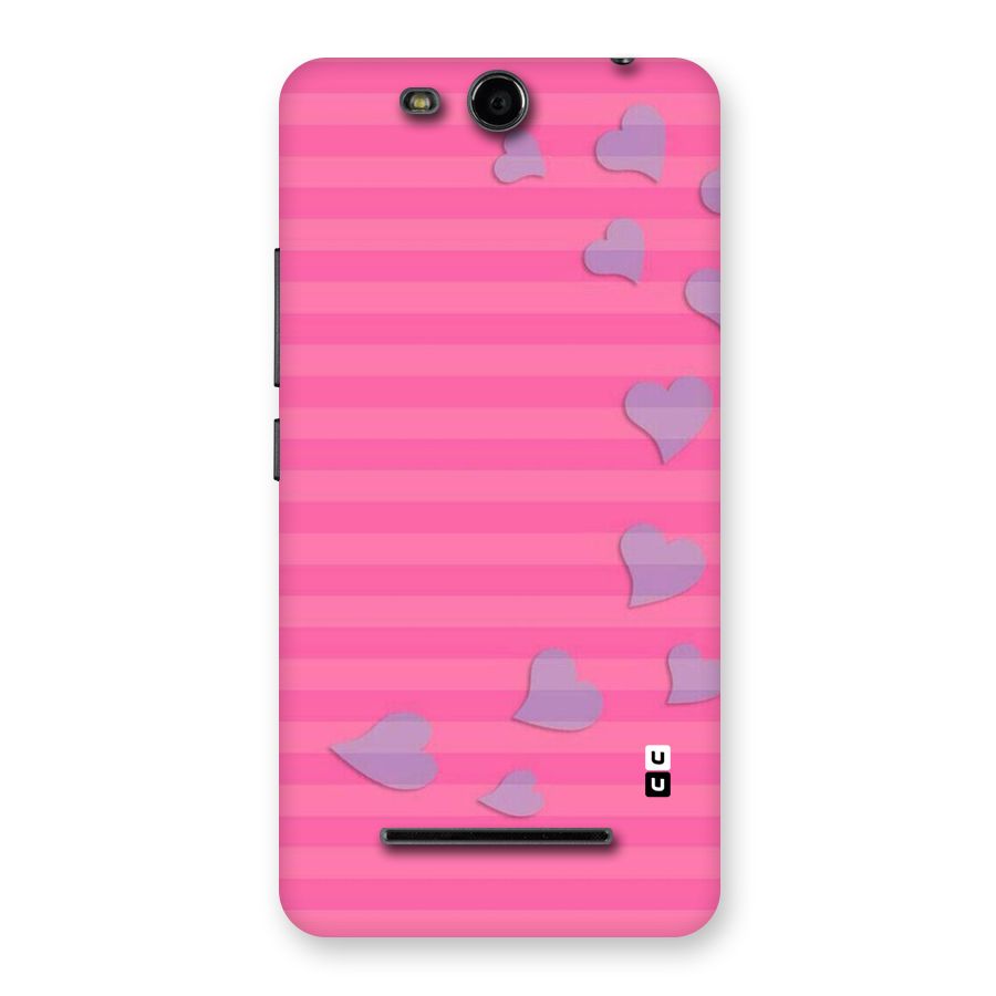 Light Heart Stripes Back Case for Micromax Canvas Juice 3 Q392