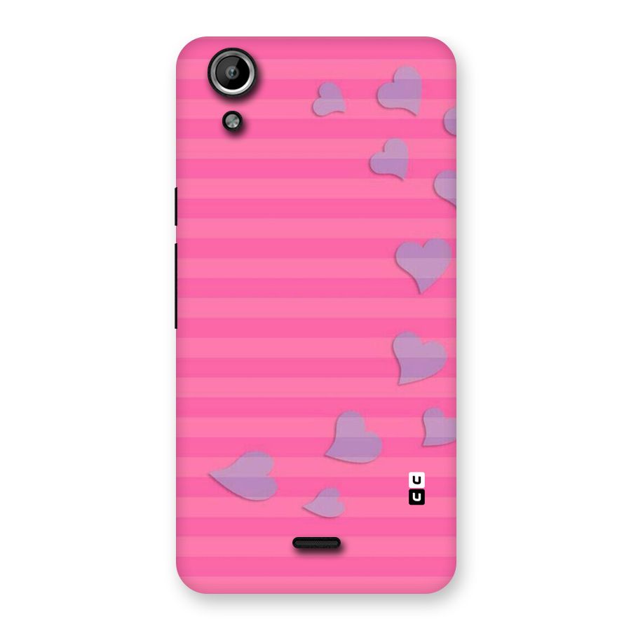 Light Heart Stripes Back Case for Micromax Canvas Selfie Lens Q345