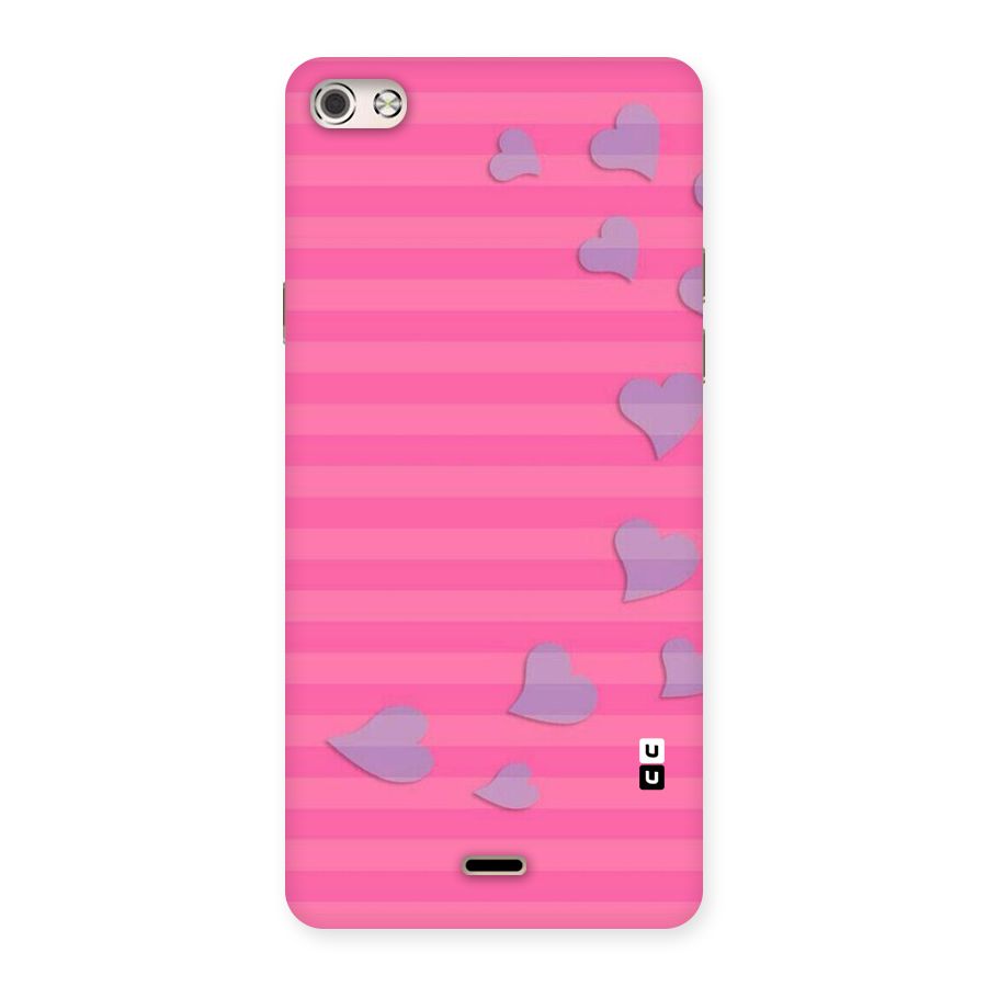 Light Heart Stripes Back Case for Micromax Canvas Silver 5