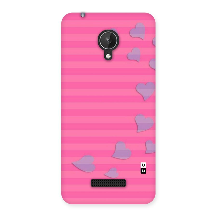 Light Heart Stripes Back Case for Micromax Canvas Spark Q380