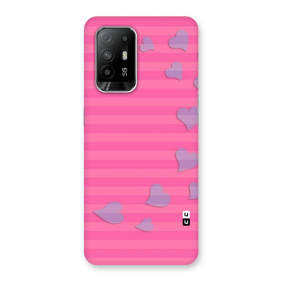 Light Heart Stripes Back Case for Oppo F19 Pro Plus 5G
