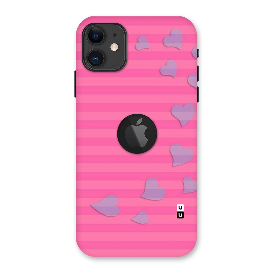 Light Heart Stripes Back Case for iPhone 11 Logo Cut