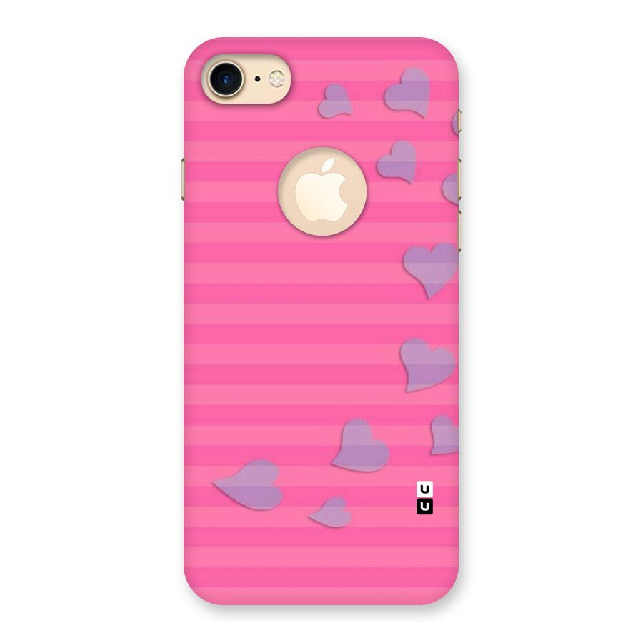 Light Heart Stripes Back Case for iPhone 7 Logo Cut