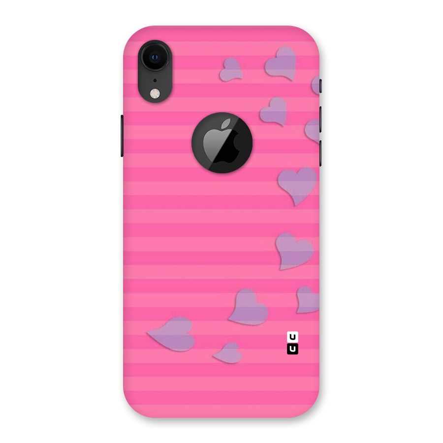 Light Heart Stripes Back Case for iPhone XR Logo Cut