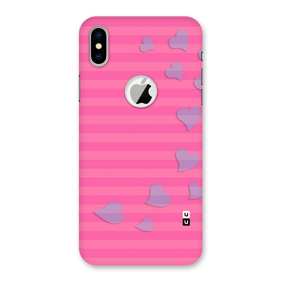 Light Heart Stripes Back Case for iPhone X Logo Cut