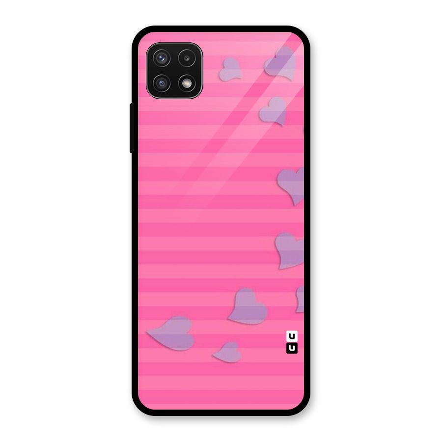 Light Heart Stripes Glass Back Case for Galaxy A22 5G