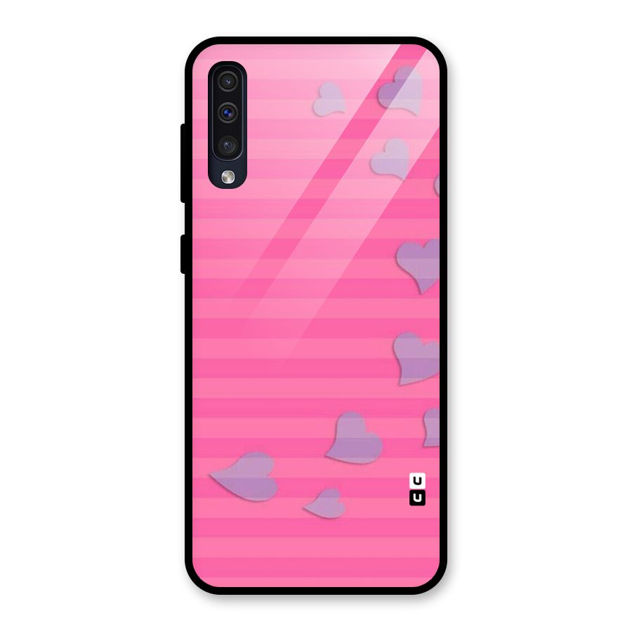 Light Heart Stripes Glass Back Case for Galaxy A50
