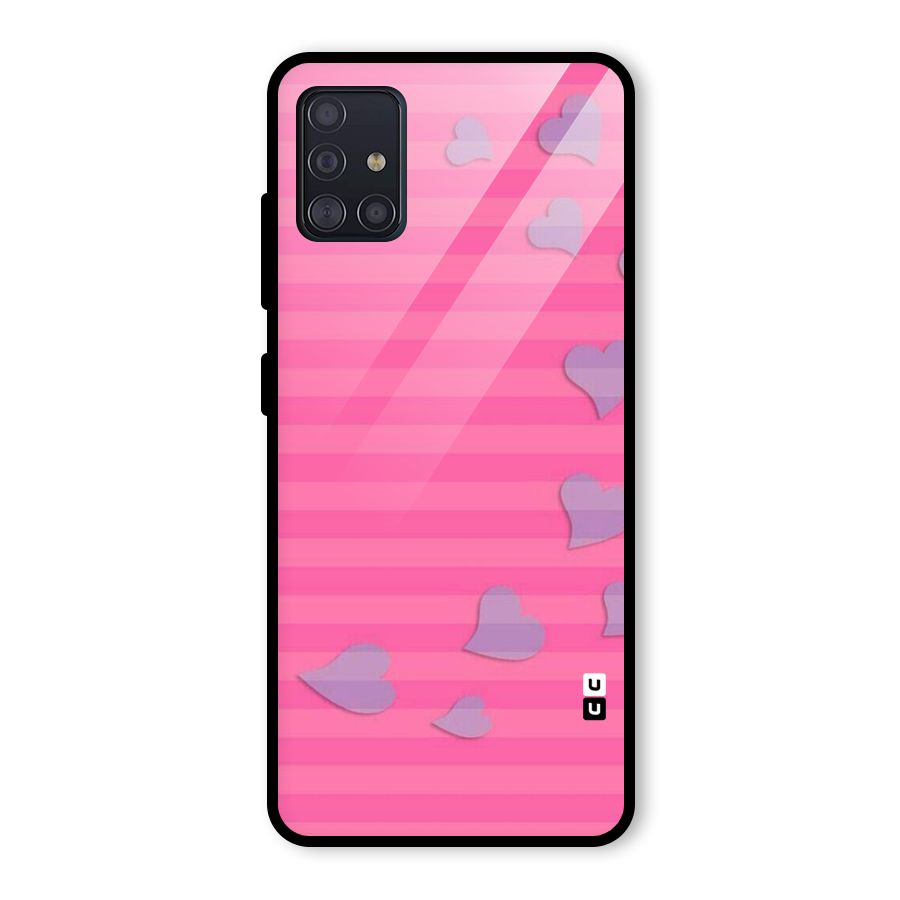 Light Heart Stripes Glass Back Case for Galaxy A51