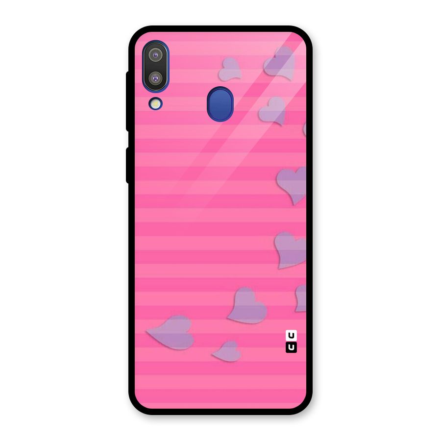 Light Heart Stripes Glass Back Case for Galaxy M20