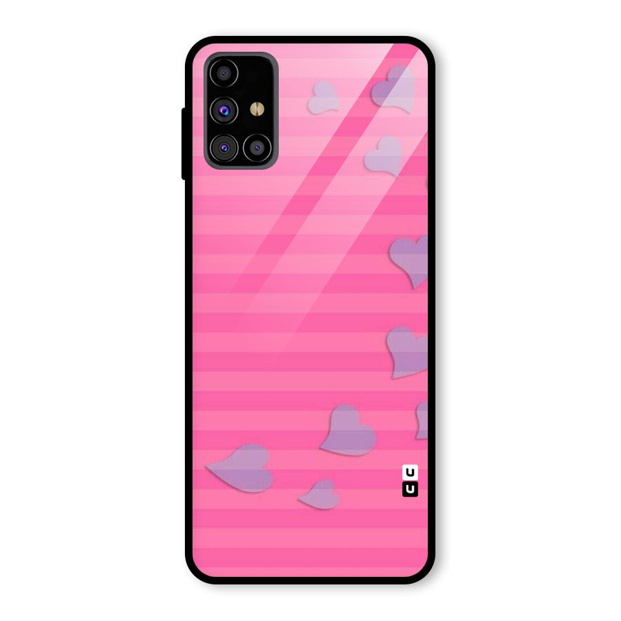 Light Heart Stripes Glass Back Case for Galaxy M31s